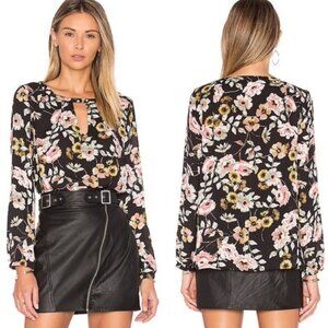 cupcakes & cashmere Black Floral Blouse